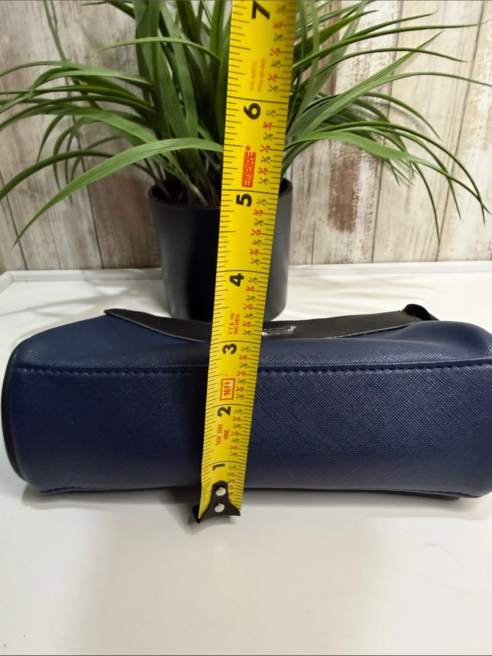 Salvatore Ferragamo Navy and Black Leather Cosmetic/Toiletry Travel Wristlet